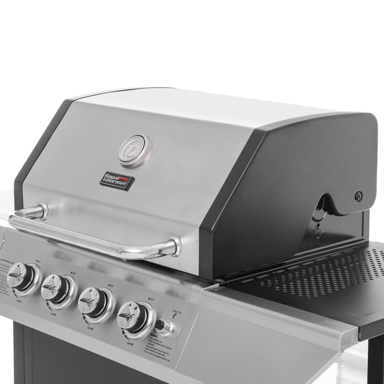 Royal Gourmet 4-Burner Propane Gas Grill with Stainless Steel Upper Lid Outdoor