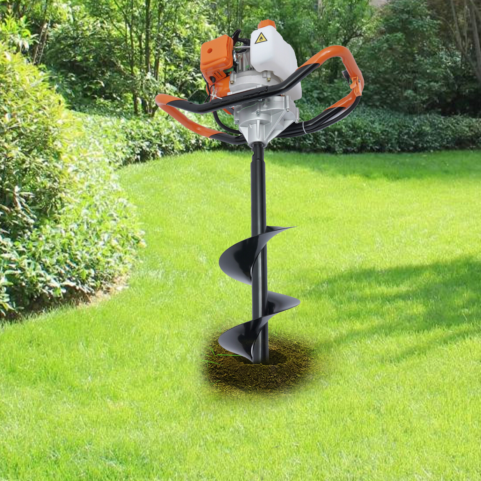 Earth Auger Digging Machine Gas Powered Post Hole Digger Durable 52CC 2-Stroke