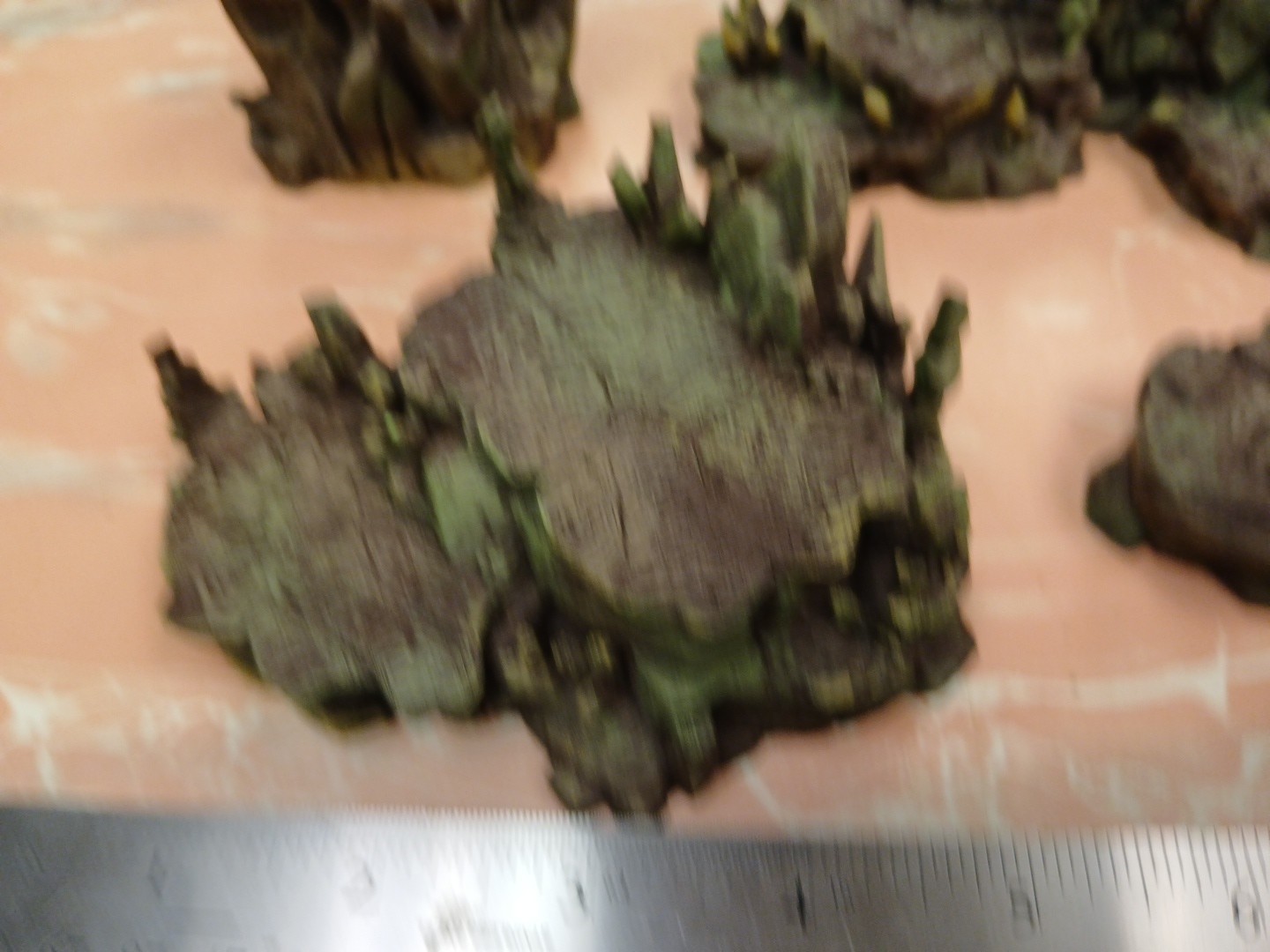 Tabletop Wargaming Terrain -Painted Badlands Hills Set Plastic 4 Pieces 40K #A