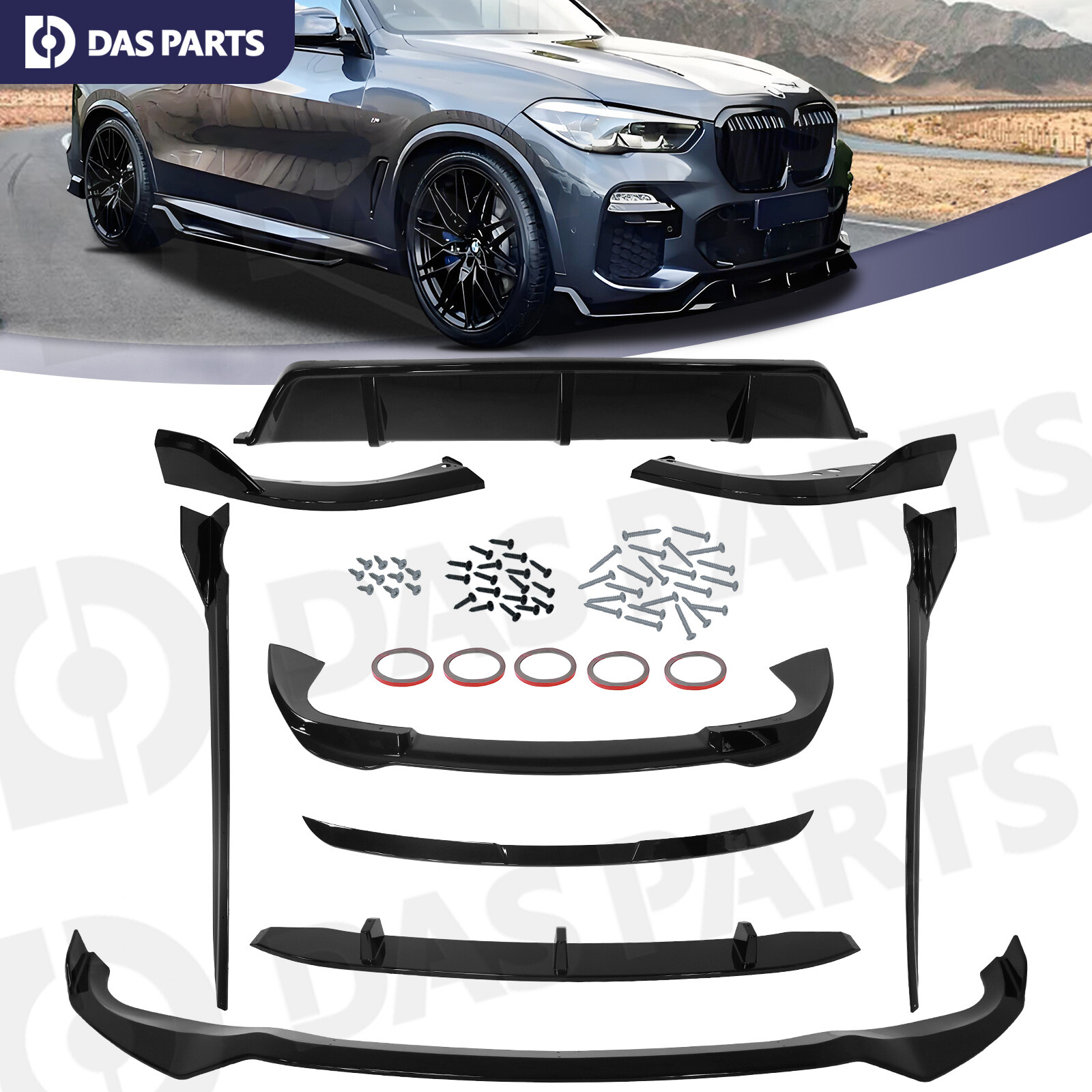 Body Kit For BMW X5 G05 2019-2022 Front Lip Rear Diffuser Spoiler Side Skirts