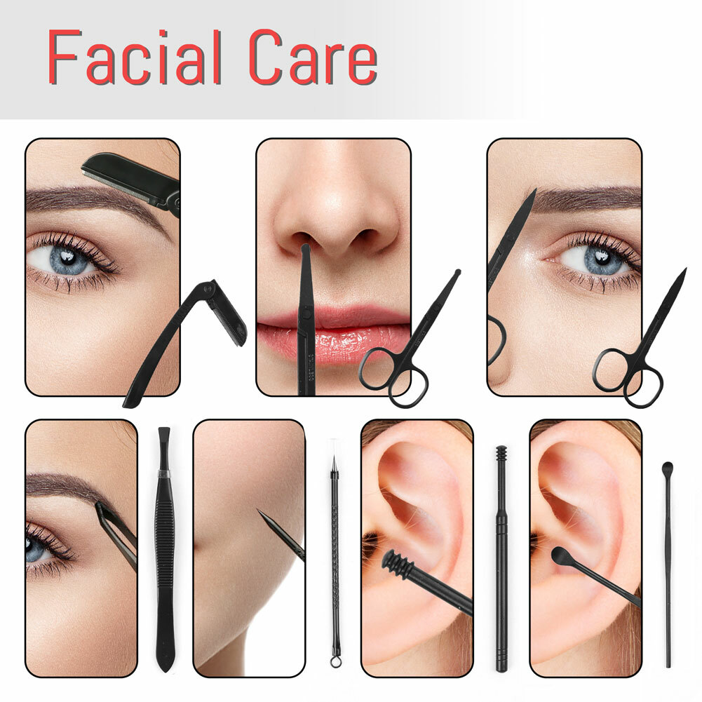 New Manicure Pedicure Set Finger Toe Nail Clippers Scissors Grooming Kit