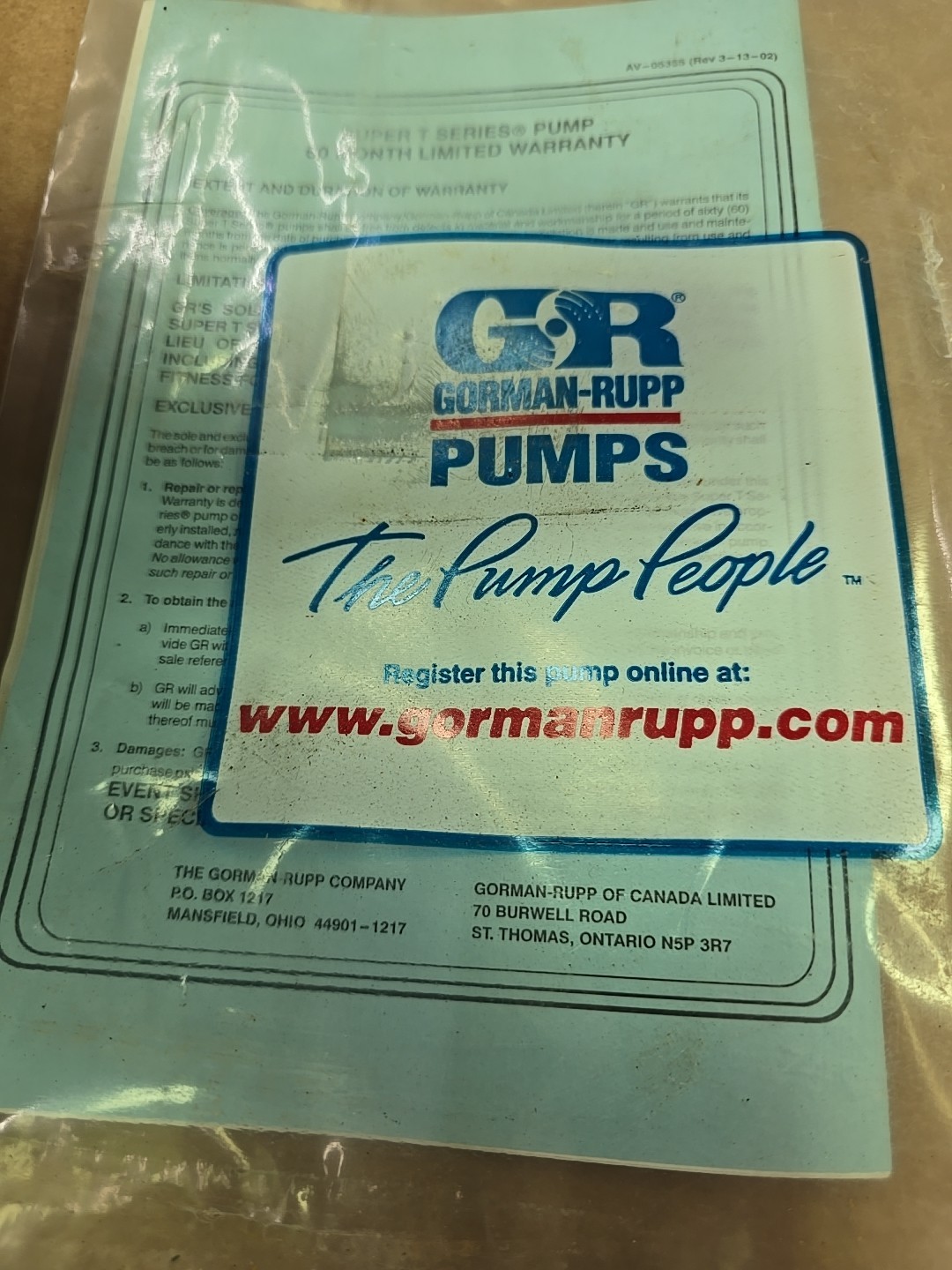 Gorman-Rupp 44163-265 Rotating Assembly NEW PARTS ROOM SPARE