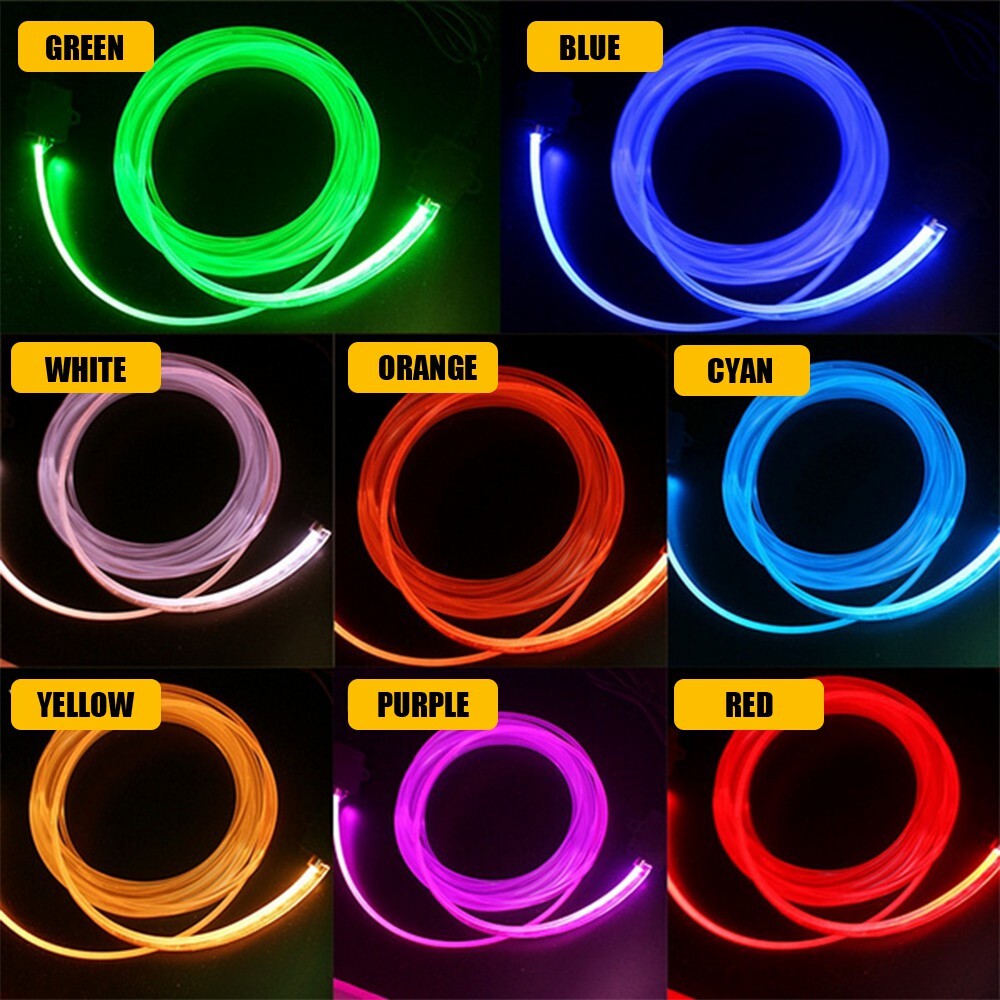 LED Neon Light Trim Glow Optic Fiber Strip Car Interior Ambient Lighting Kit.APP