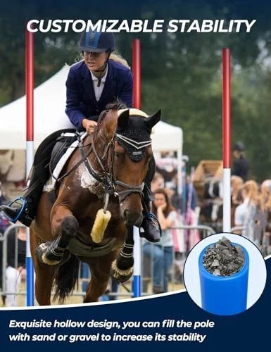 6 Pcs 6FT Pole Bending Poles for Horses, Adjustable With Ground-mounted