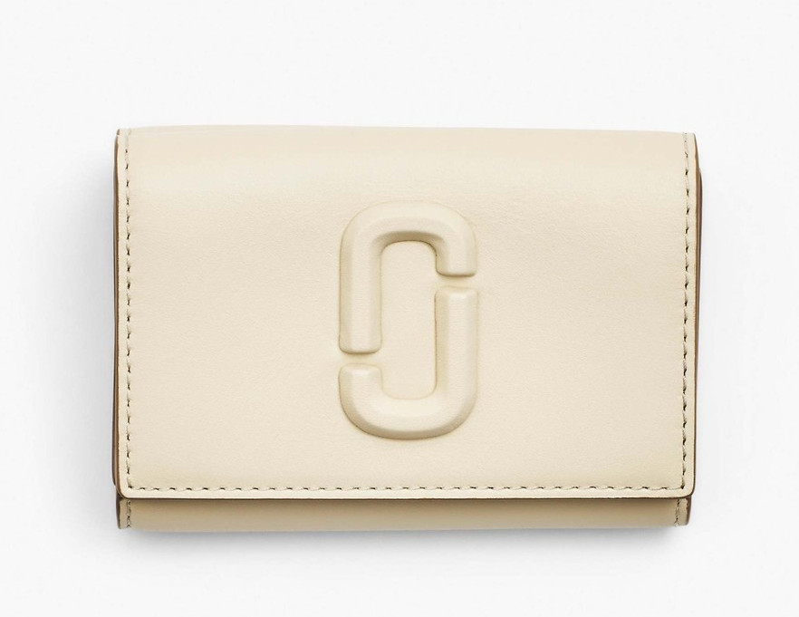 Marc Jacobs J Marc Trifold Leather Wallet Cloud White New