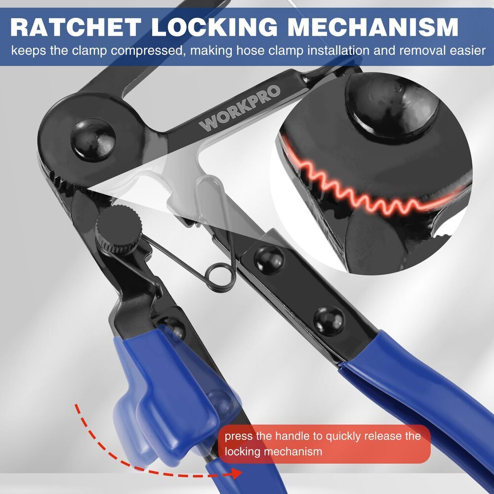 WORKPRO 27" Flexible Hose Clamp Plier Spring Plier Automotive Clamp Removal Tool