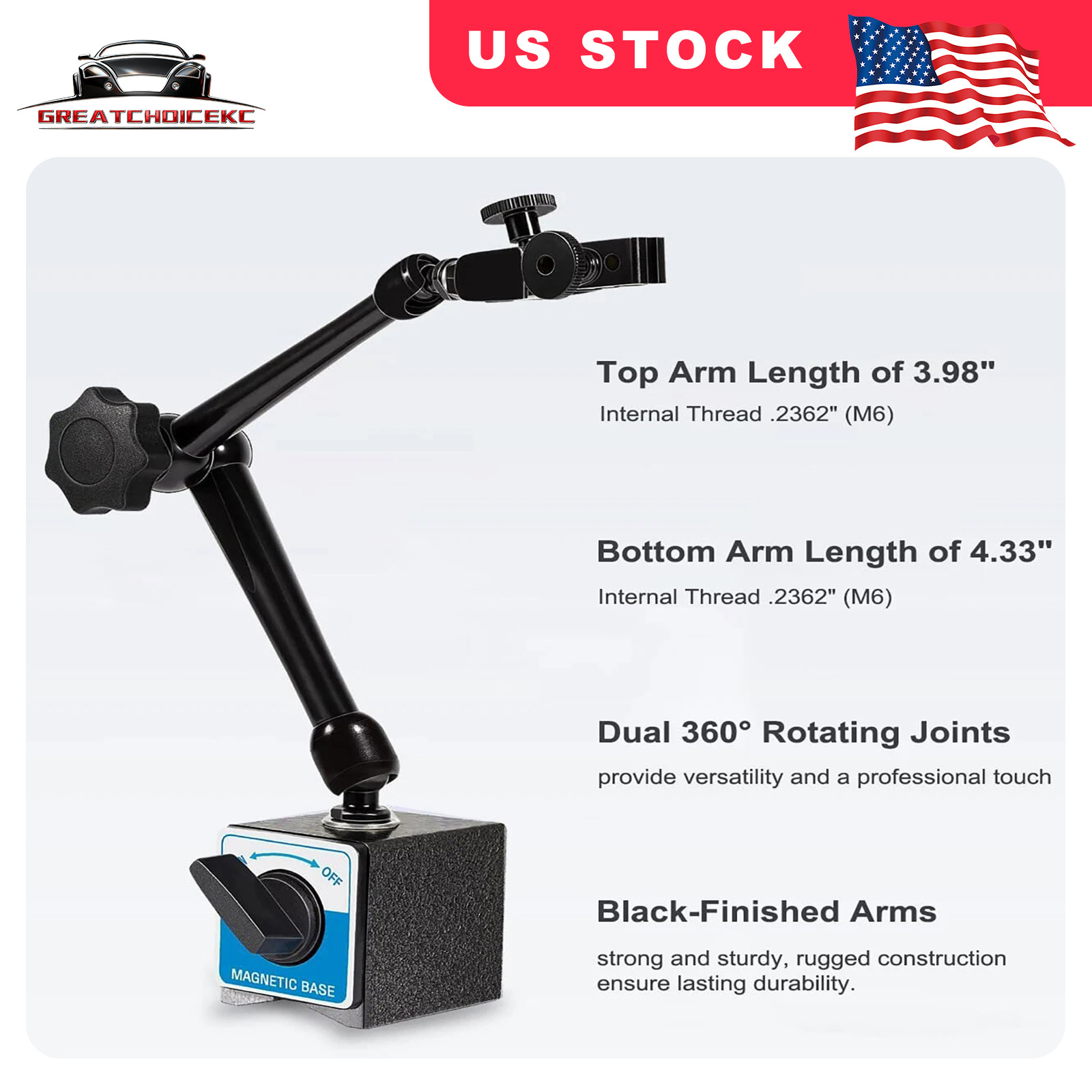 H-295 Magnetic Base Holder 176lb For Noga Dial Test Indicator DG61003