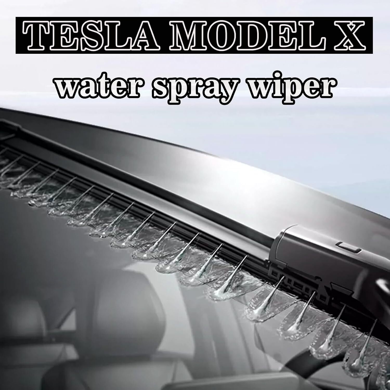 Front Windshield Wiper Blade for Tesla Model X 28" + 18" with Integrated Washing