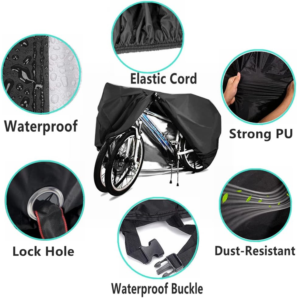 Waterproof Mountain Bike Bicycle Cover Heavy Duty Outdoor Protector for 2 Bikes