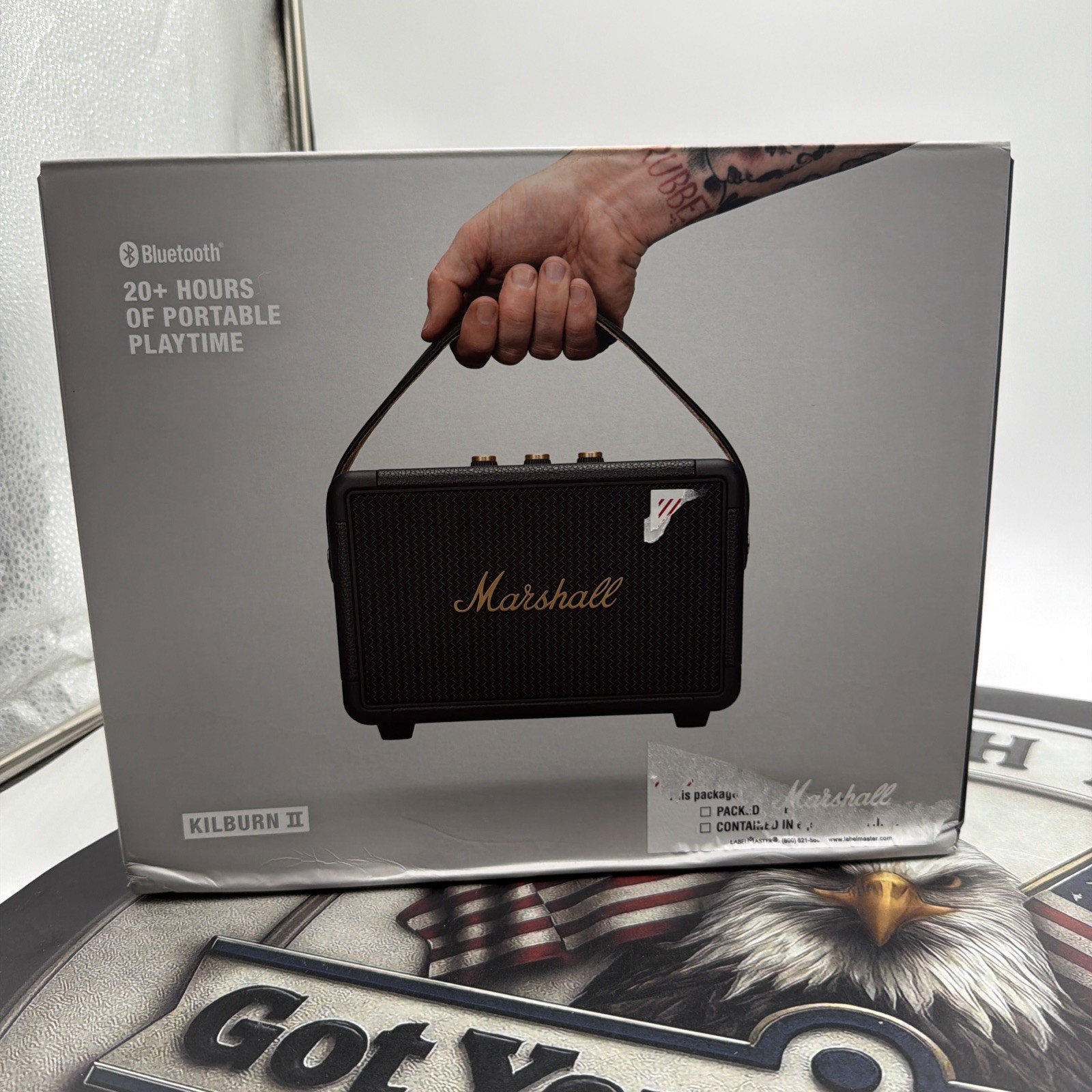 Marshall Kilburn II Portable Bluetooth Speaker, Black and Brass