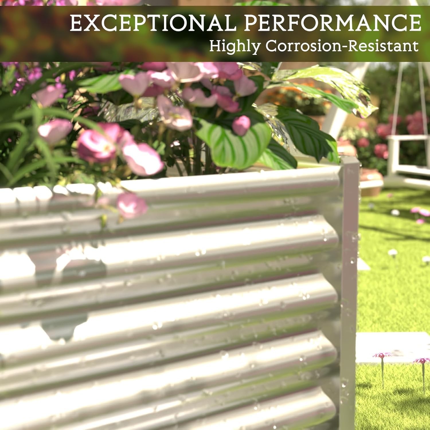 3 Pack Galvanized Raised Garden Bed Outdoor,Metal Garden Bed for Vegetables,Abov