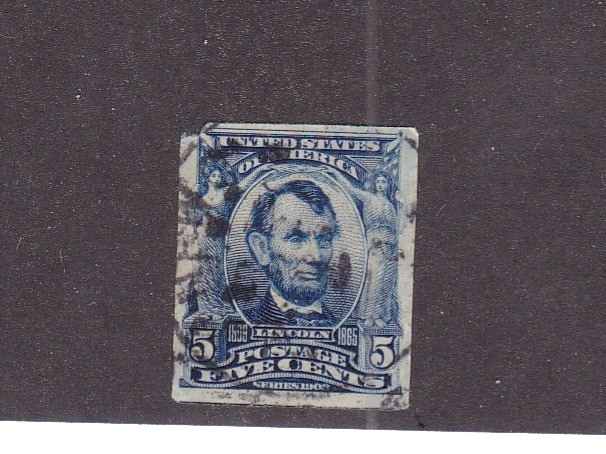 US #315 5c used imperforate; SCV=$1,300.00 (113U)