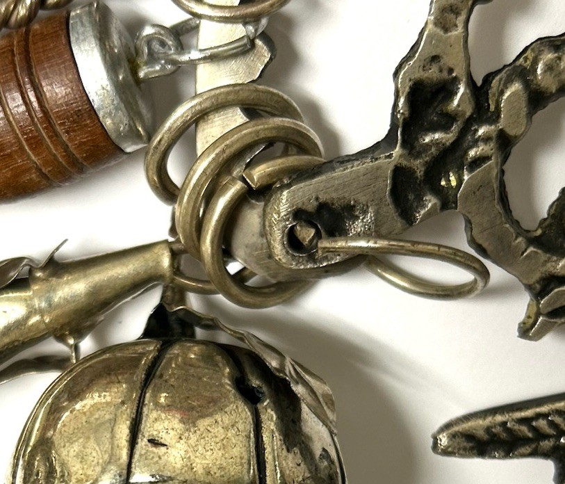 Vintage Brazilian Penca de Balangandãs – Silver Hanging Amulet 10 Charms