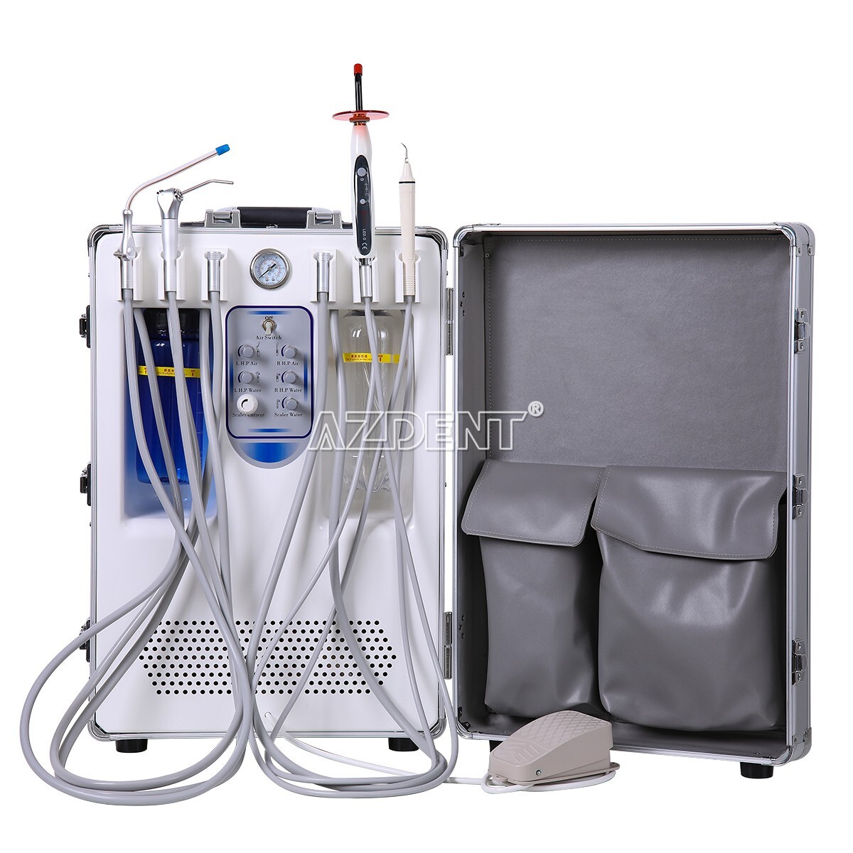 Portable Mobile Dental Delivery Unit System Suction Air Compressor Motor 4Hole