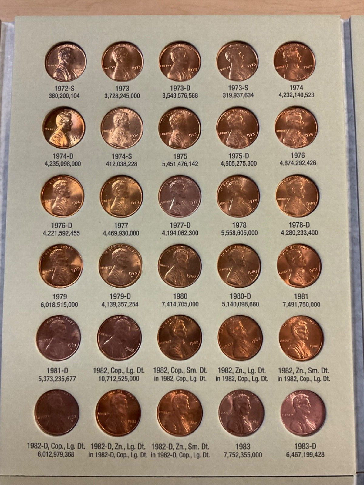 Complete BU Set-Lincoln Mem./Shield Cents 1959 - 2025 in New H.E. Harris Folders