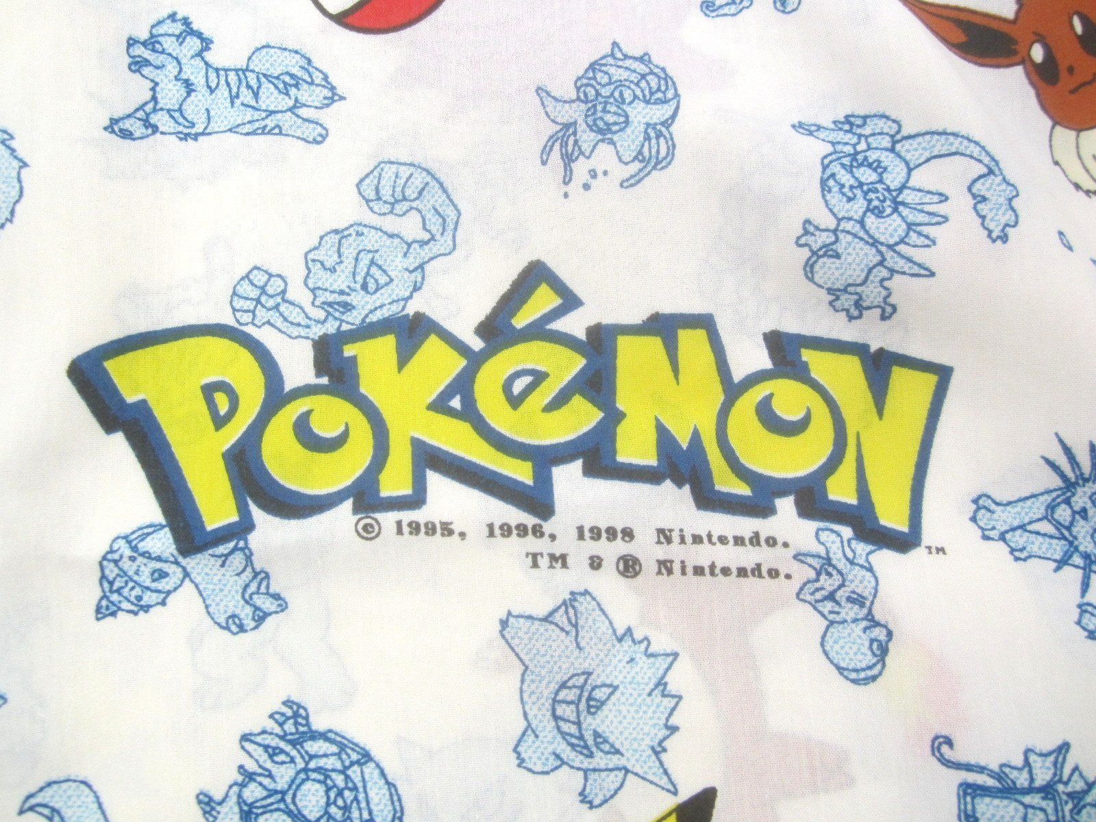 Vintage 2001 Pokemon Pikachu Twin Bed Sheet Flat Nintendo Fabric Good Condition