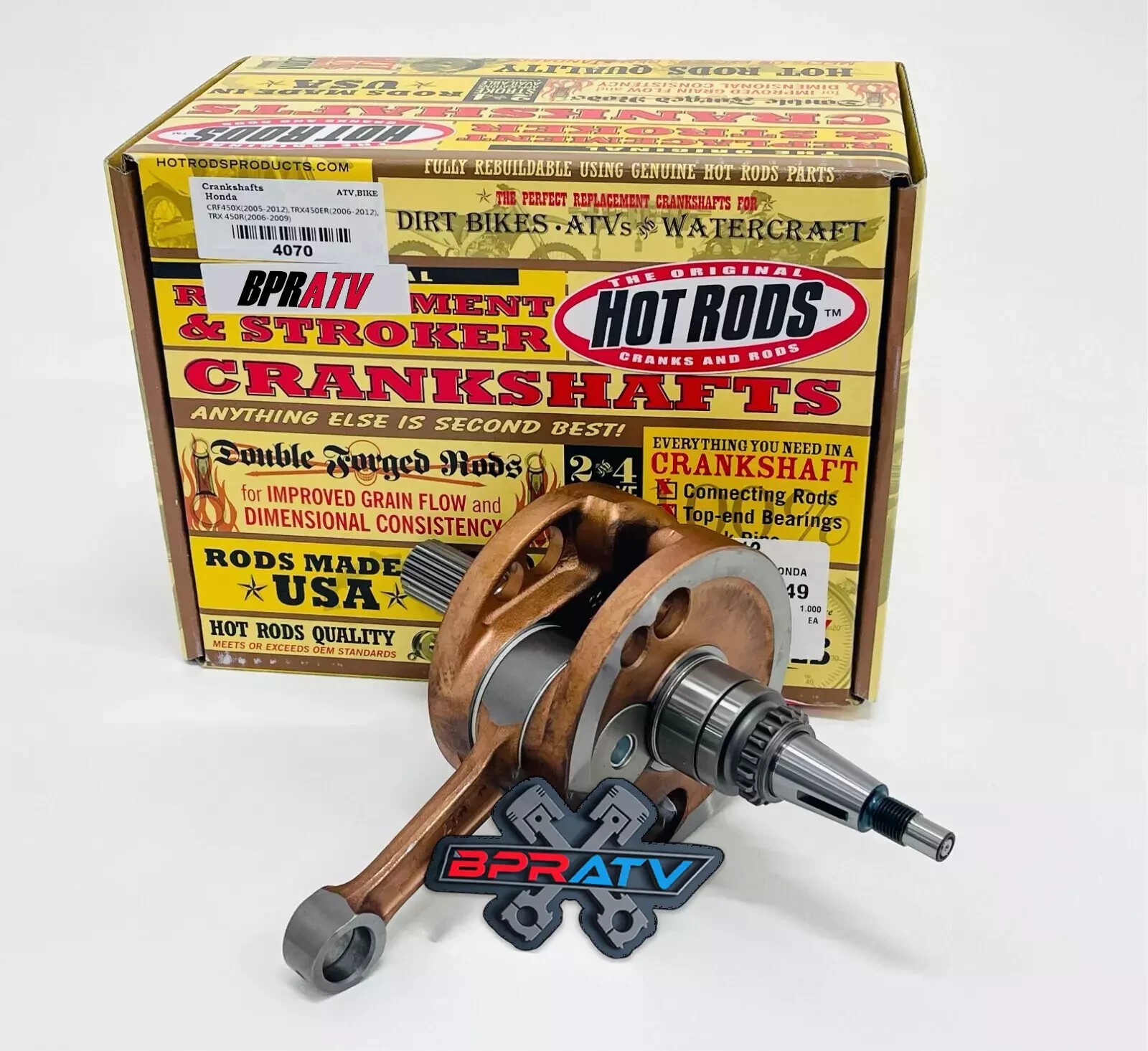 06-09 TRX 450R 450ER Stroker Crank +3 Hot Rods 4170 Crankshaft Assembly Bearings