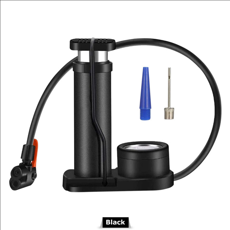 Bike Pump Mini Portable Motor Bicycle Foot Pump Pressure Gauge Tire Air Pump