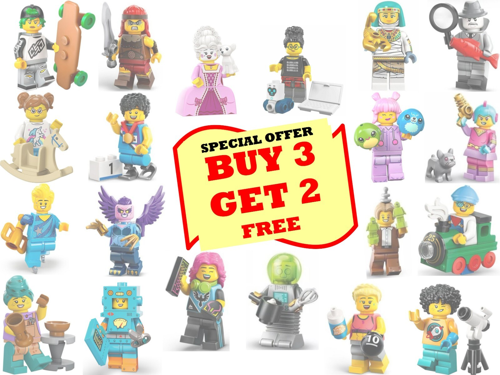 Lego Minifigures  - UNOPENED - BUY 3 GET 2 FREE!