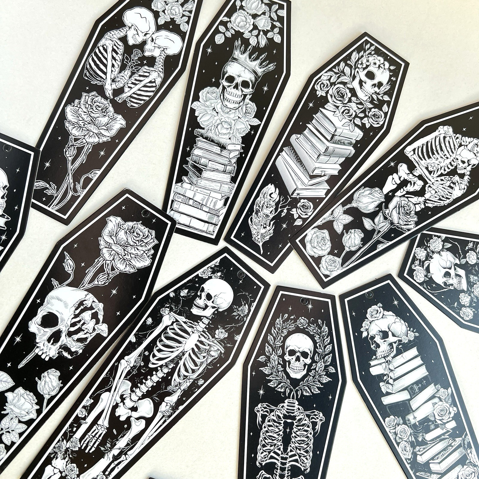 Skeleton Coffin Bookmarks Halloween Gothic
