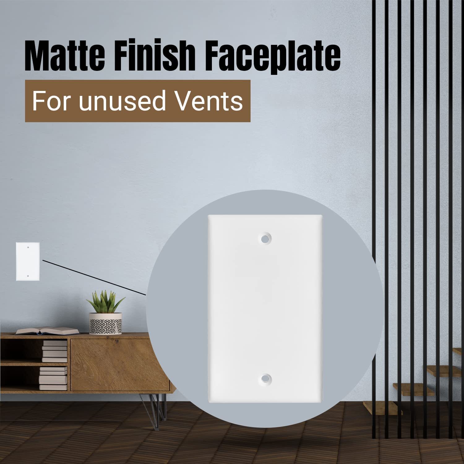 Cat6 Ethernet Wall Plate 1-Port Standard Keystone Jack Face Plate 10-Pack White