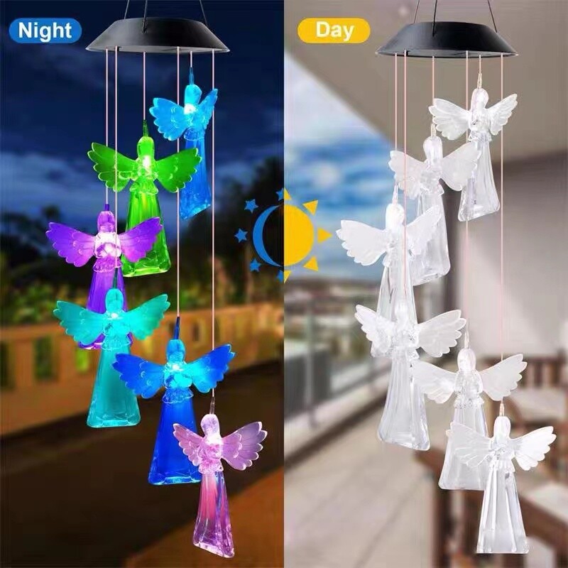 Solar Wind Chimes Lights LED Color Changing Hanging Lamp Garden Home Decor US