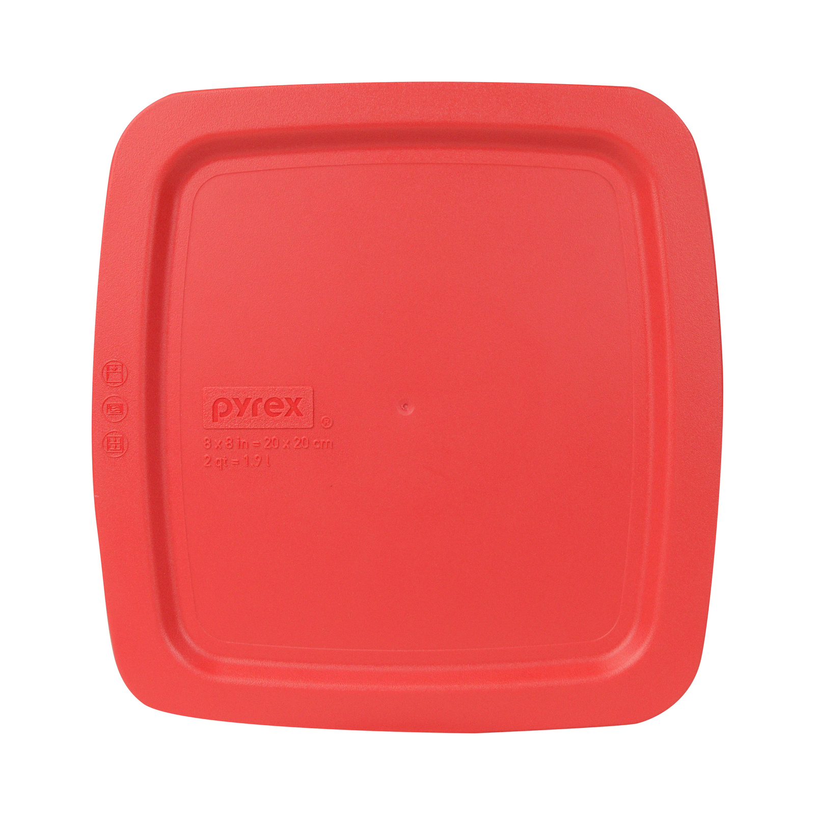 Pyrex C-222-PC 1142471 2qt Square Red Easy Grab lid
