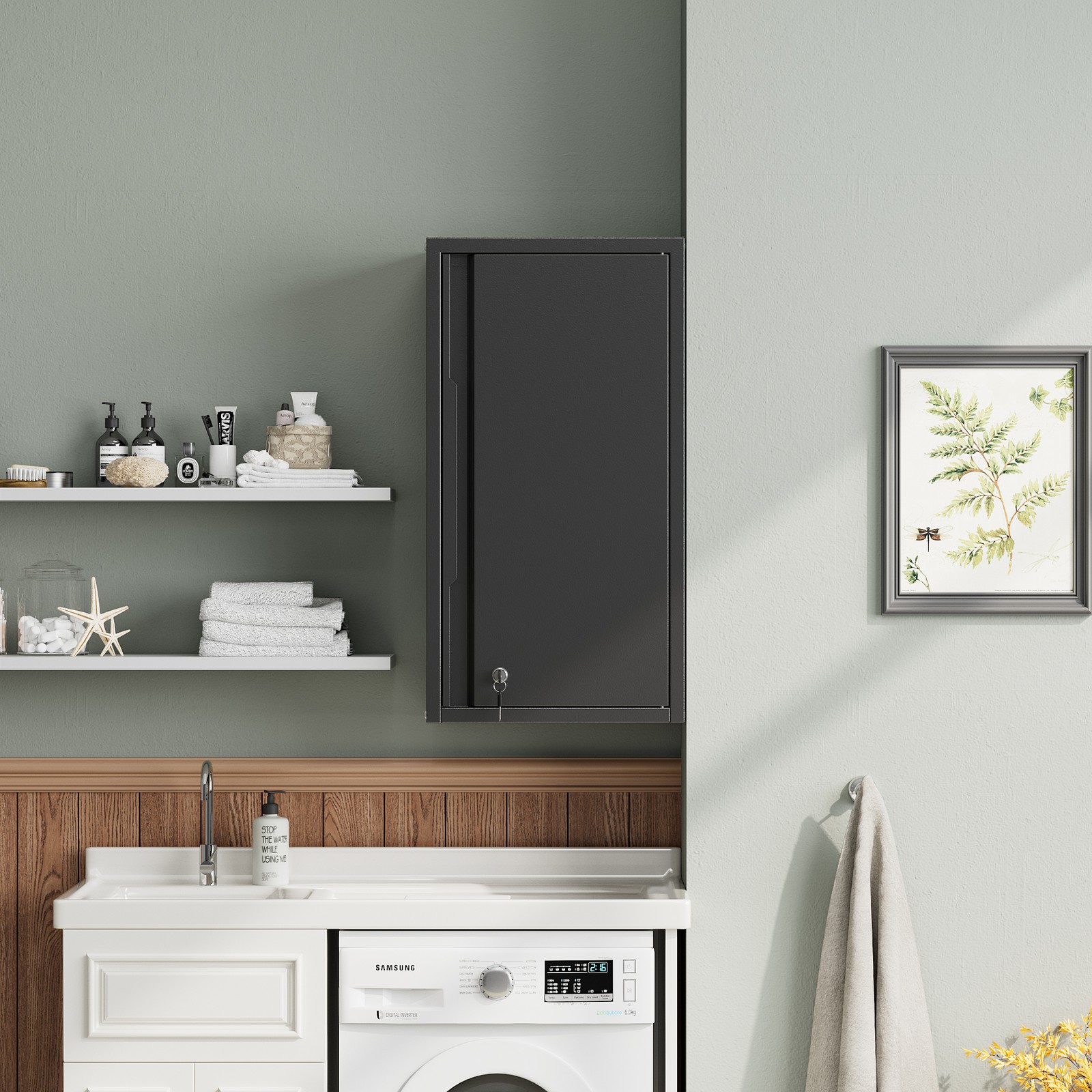 Metal Storage Cabinet,Wall Cabinet W/ Pegboard Garage Cabinet Garage Tool Boxes