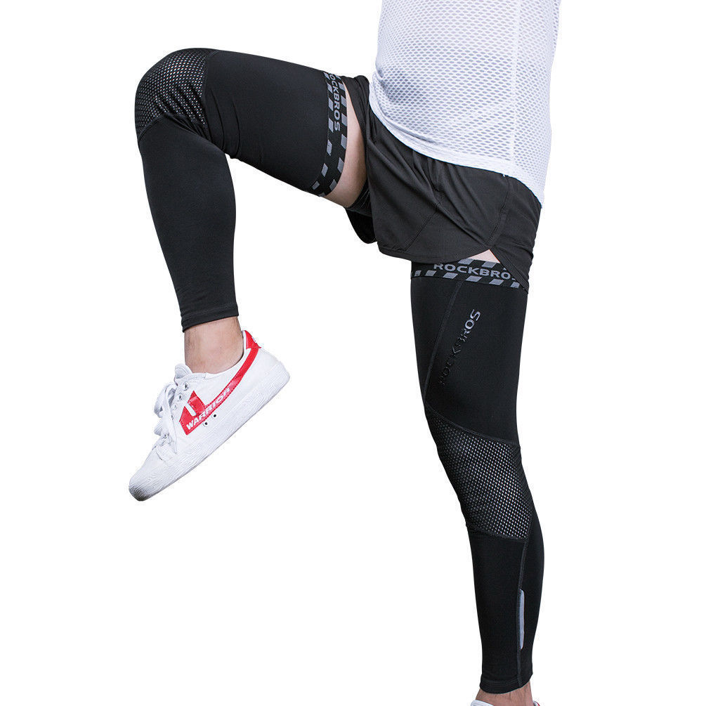 ROCKBROS Winter Fleece Warm Riding Sports Windproof Leg Warmers Black Leg Covers