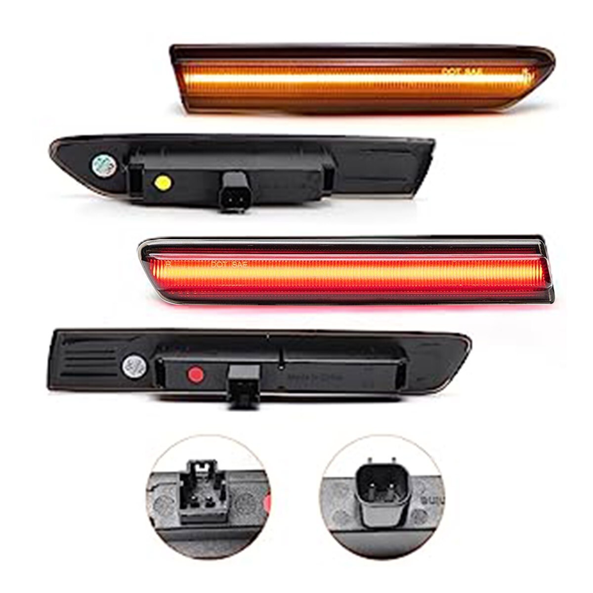 4PCS For 2004-2008 Acura TL Smoked Lens LED Front Rear Fender Side Marker Lights