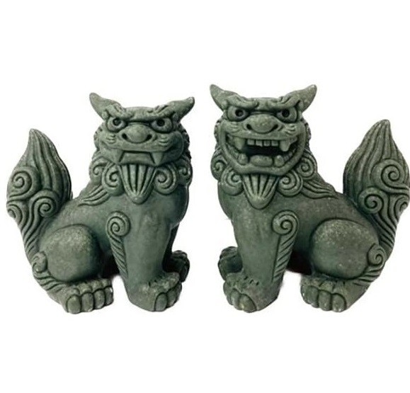 Shisa Ishiganto Lion Dog Statue Entrance Ornament Talisman Mini Okinawa Japan