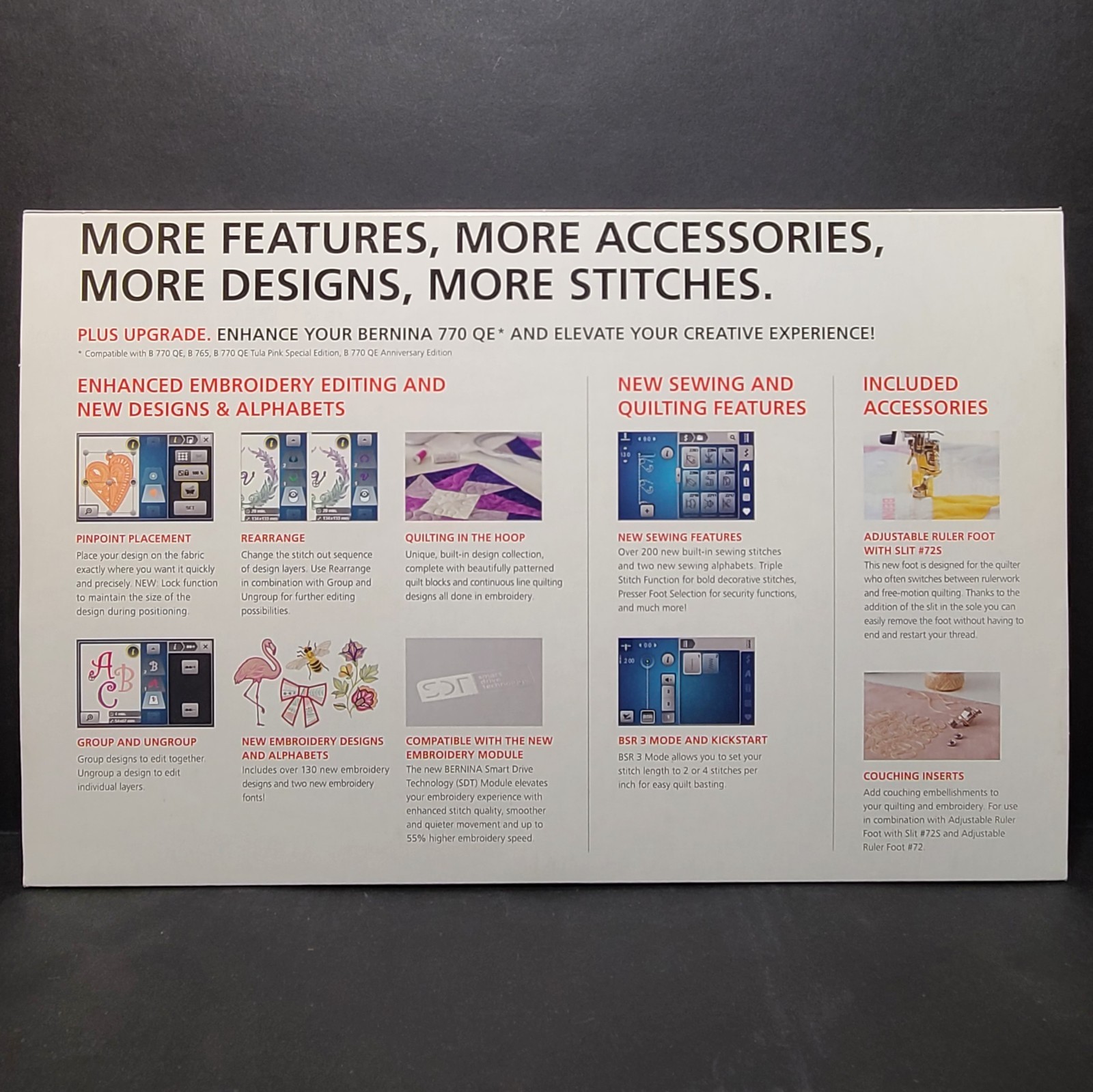 Bernina PLUS Upgrade for Bernina B 770 QE & 765 Advanced Software + Tools - NEW!