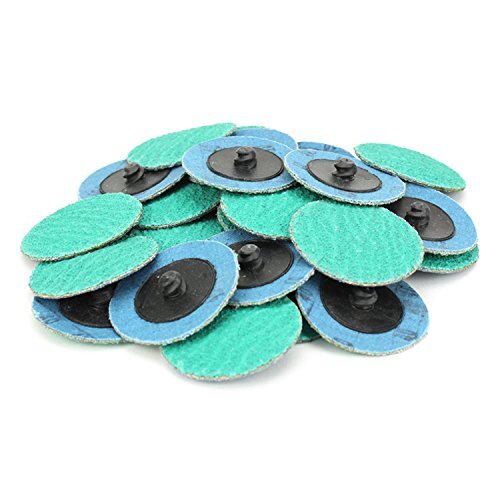SATC 50PCS 2" Green Zirconia Roll Lock Die Grinder Sanding Grinding Disc 36 Grit