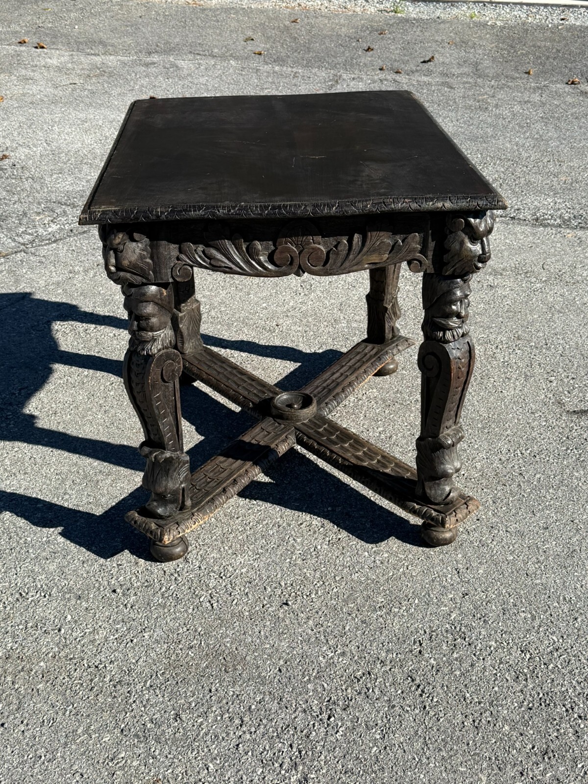 Antique 1800s carved black forest baroque Rennaissance table Carved Victorian