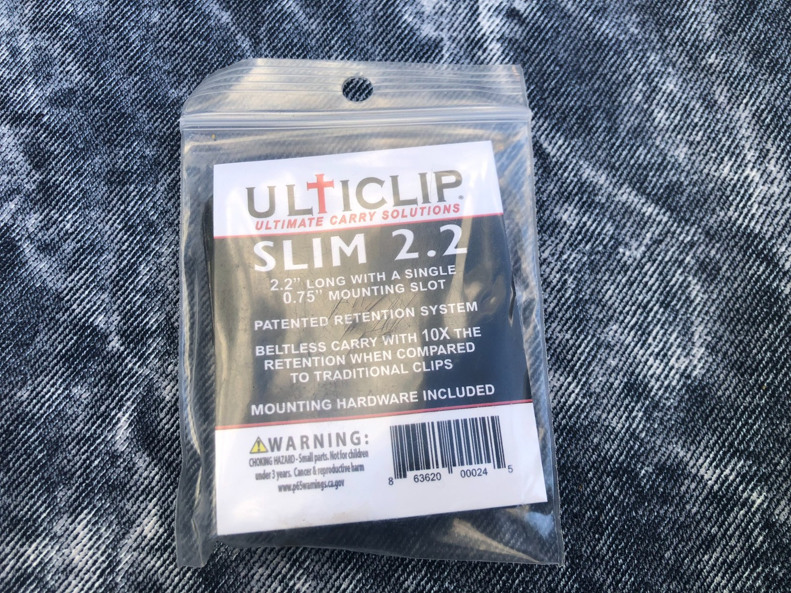 UltiClip Slim 2.2 Fixed Blade Clip for Belt-Less Carry