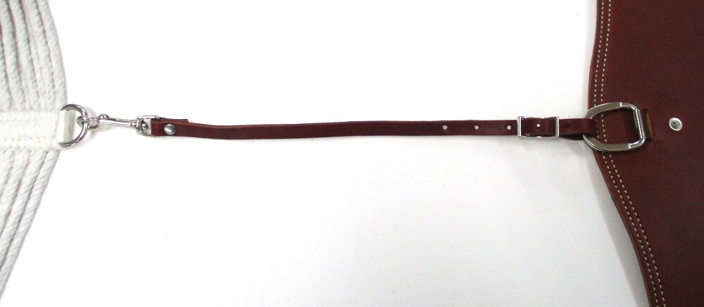 Cinch Connector Strap Latigo Leather 1/2" x  18" w/Bolt Snap Eddy's Tack