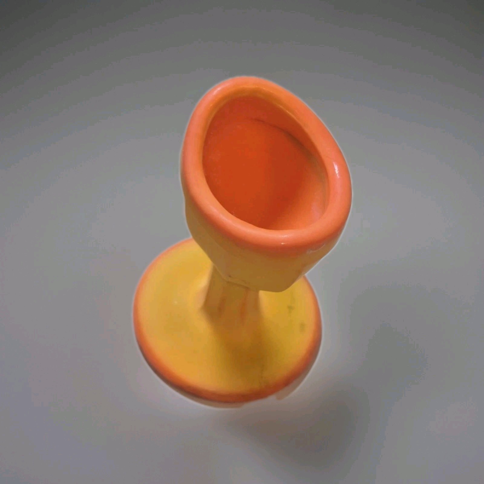 VINTAGE UV REACTIVE SLAG Glass ORANGE SWIRL Ribbed Design Eye Wash Cup by ROSSO