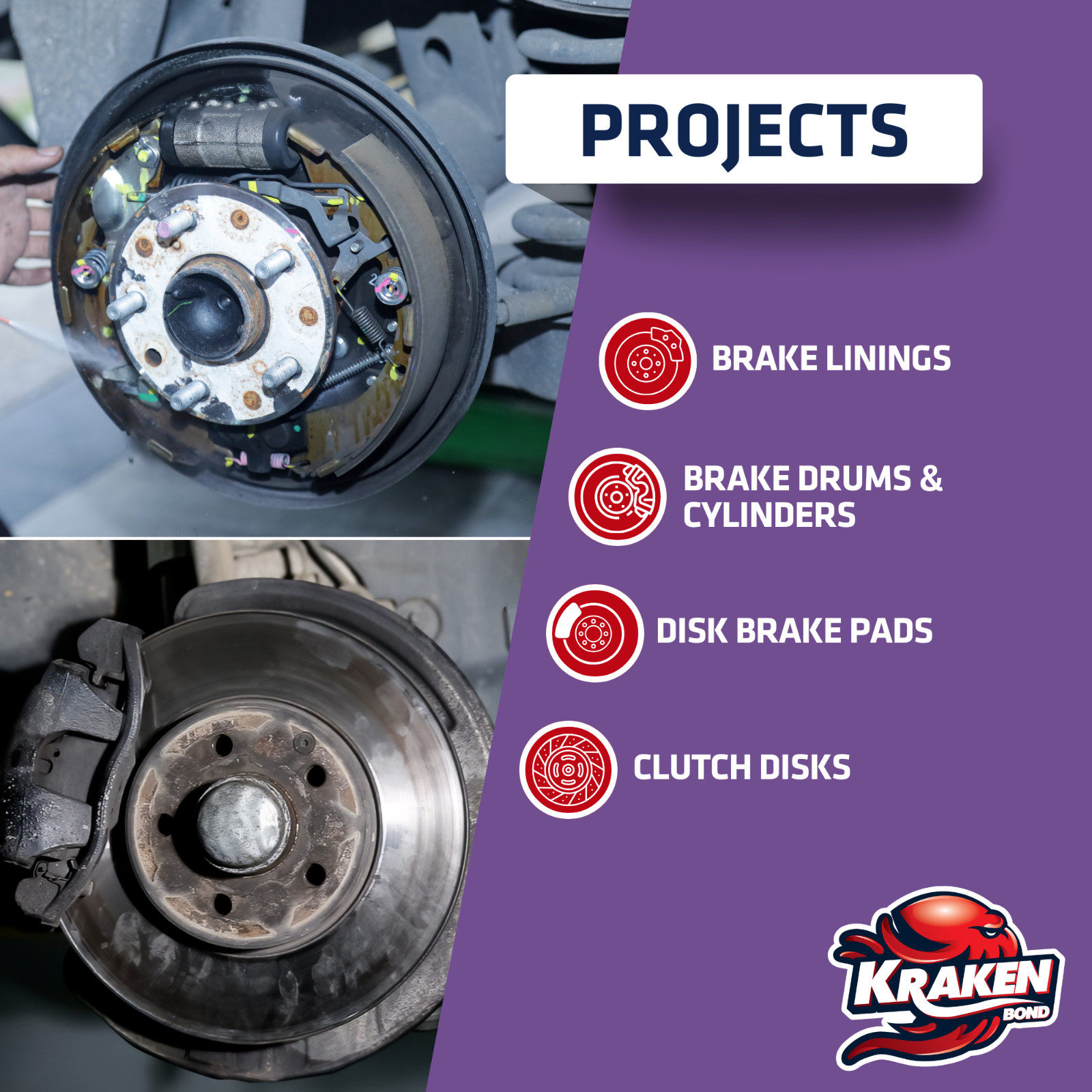 Kraken Bond Brake & Clutch Cleaner Spray 12.3 fl oz – 12 Pack