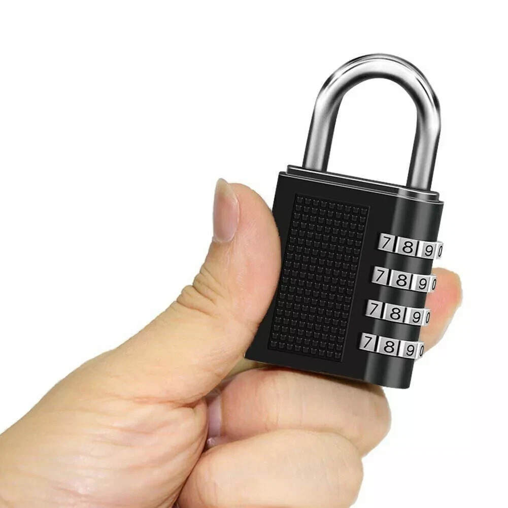 Combination Lock Resettable 4-Digit Anti Rust Weatherproof Padlock Metal Locks