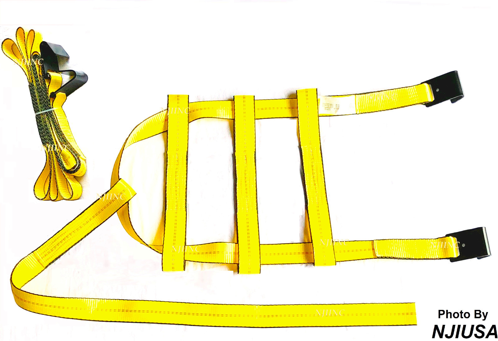 Set of 2 Tow Dolly Straps Basket Strap w/ Flat Hook Heavy Duty Yellow Car Tire