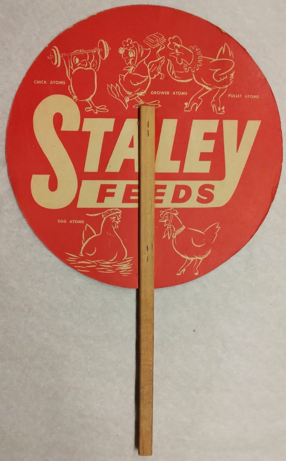 c1950 Staley Feeds Advertising Fan Used Vintage Ad Fan