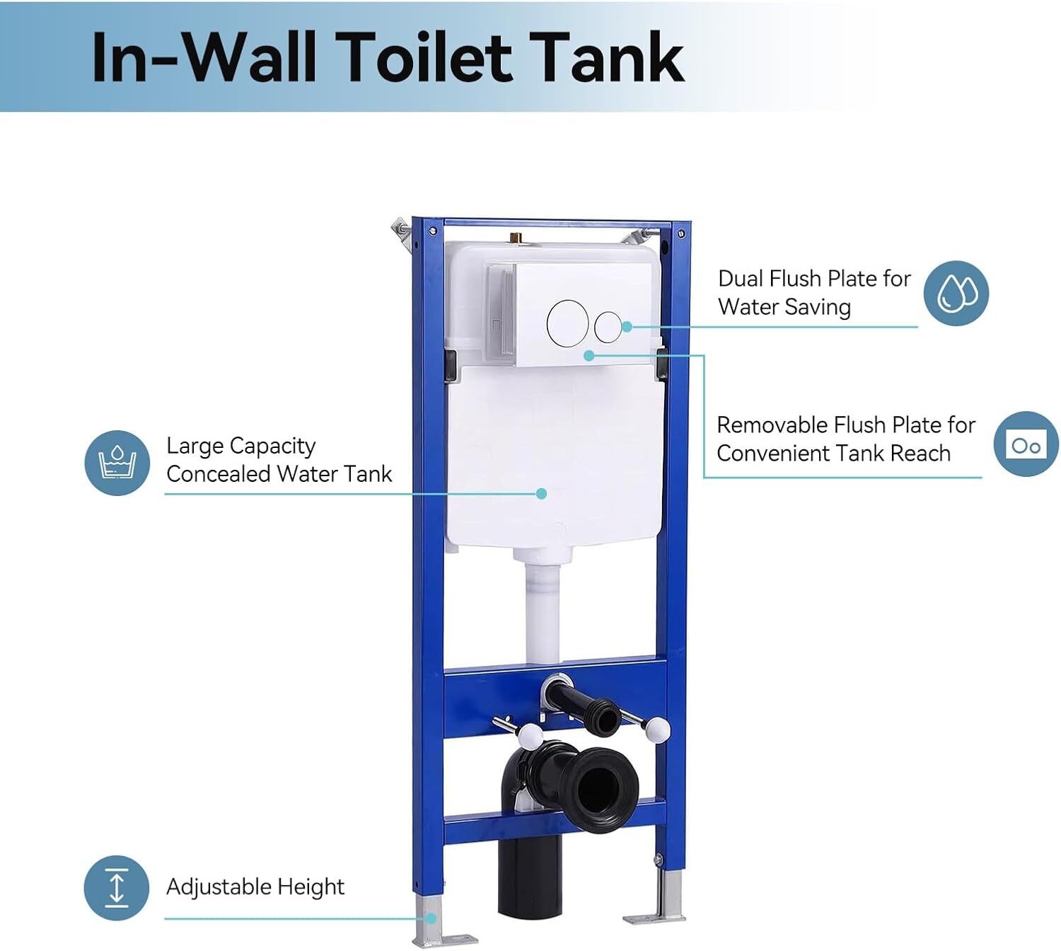 Compact Wall Hung Toilet Combo Set Concealed In-Wall Toilet Tank HOROW