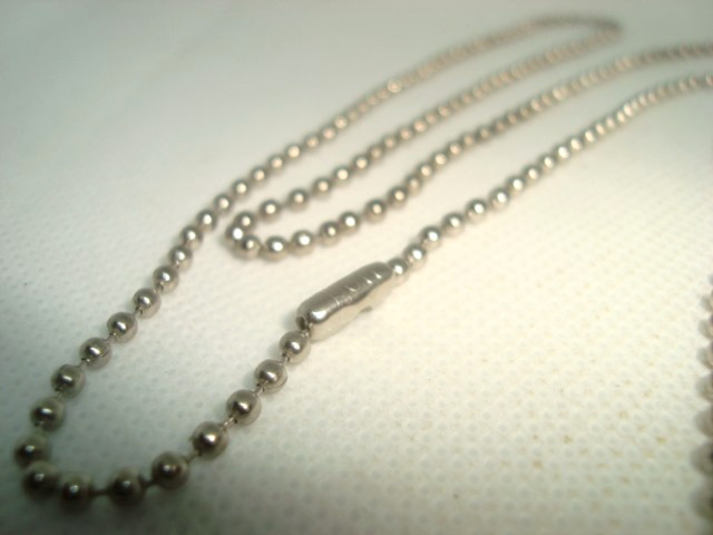 U.S.A Military DOG TAG Stainless Steel Bead Ball Chain 2 pc Set 30"in. &4.5" in