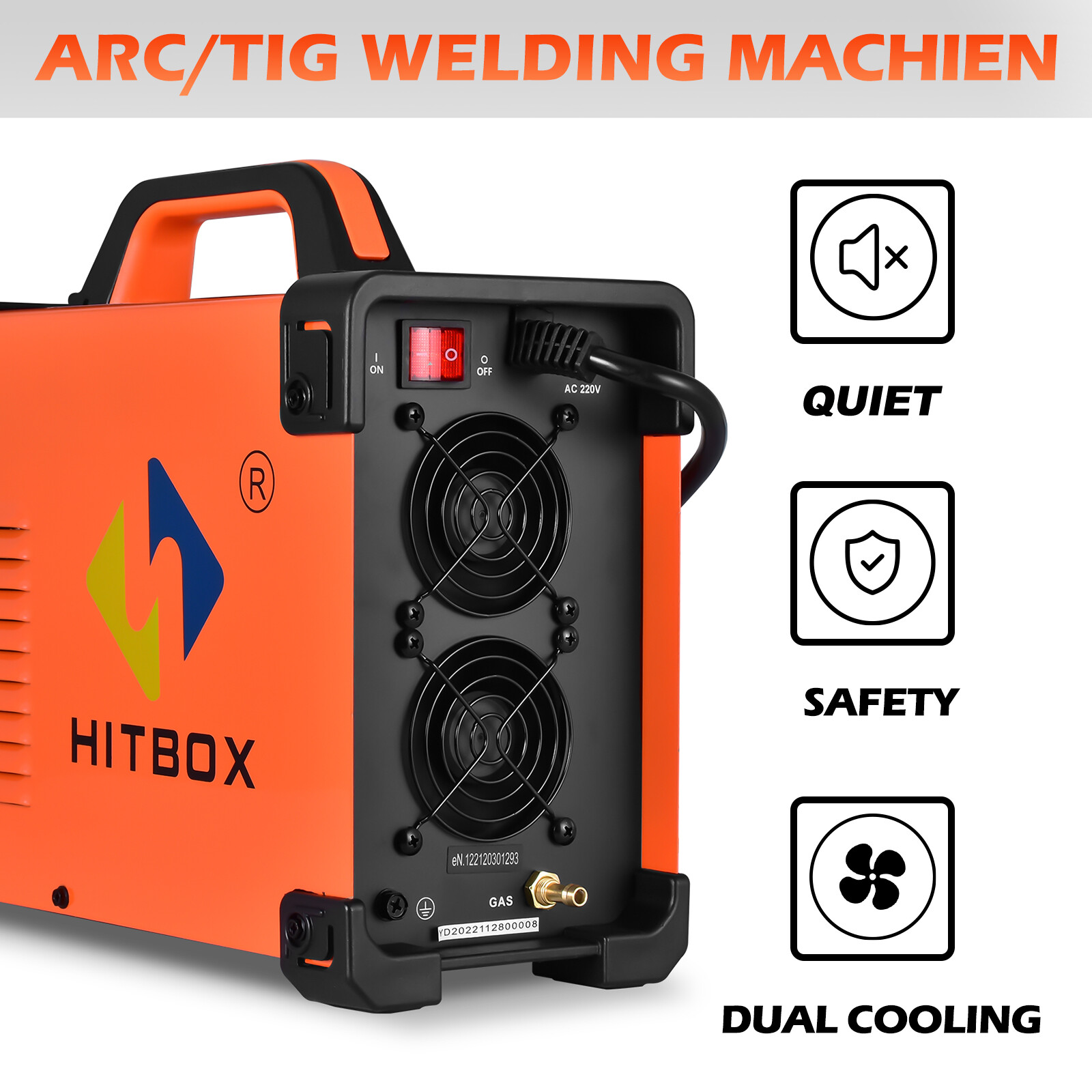 HITBOX HF TIG Welder&Foot Pedal 200A 220V AC DC Stick/MMA Weld Machine Pulse Tig