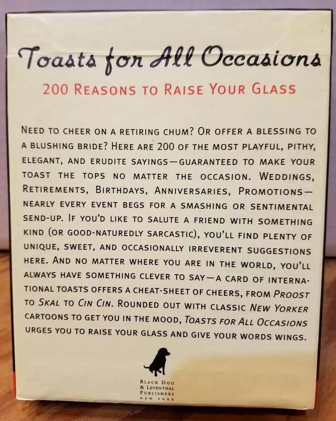 Toasts for All Occasions~200 Reasons to Raise Your Glass box of cards Sean Kelly