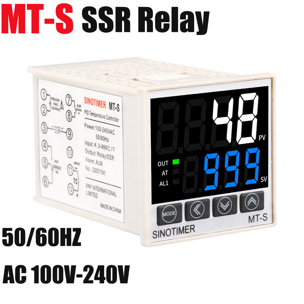 Digital PID Temperature Controller Thermostat Fahrenheit Relay/SSR AC 100V-240V