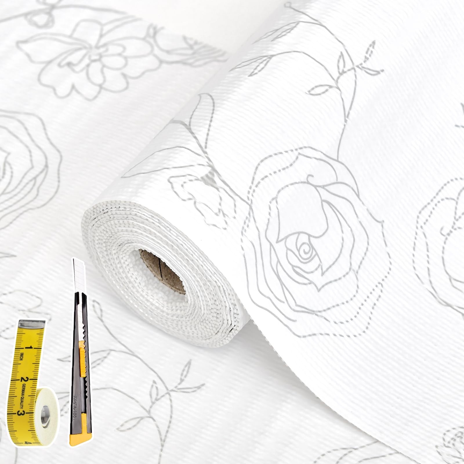 Shelf Liners for Kitchen Cabinets 12in x 20FT Non Adhesive Drawer Liner Slive...