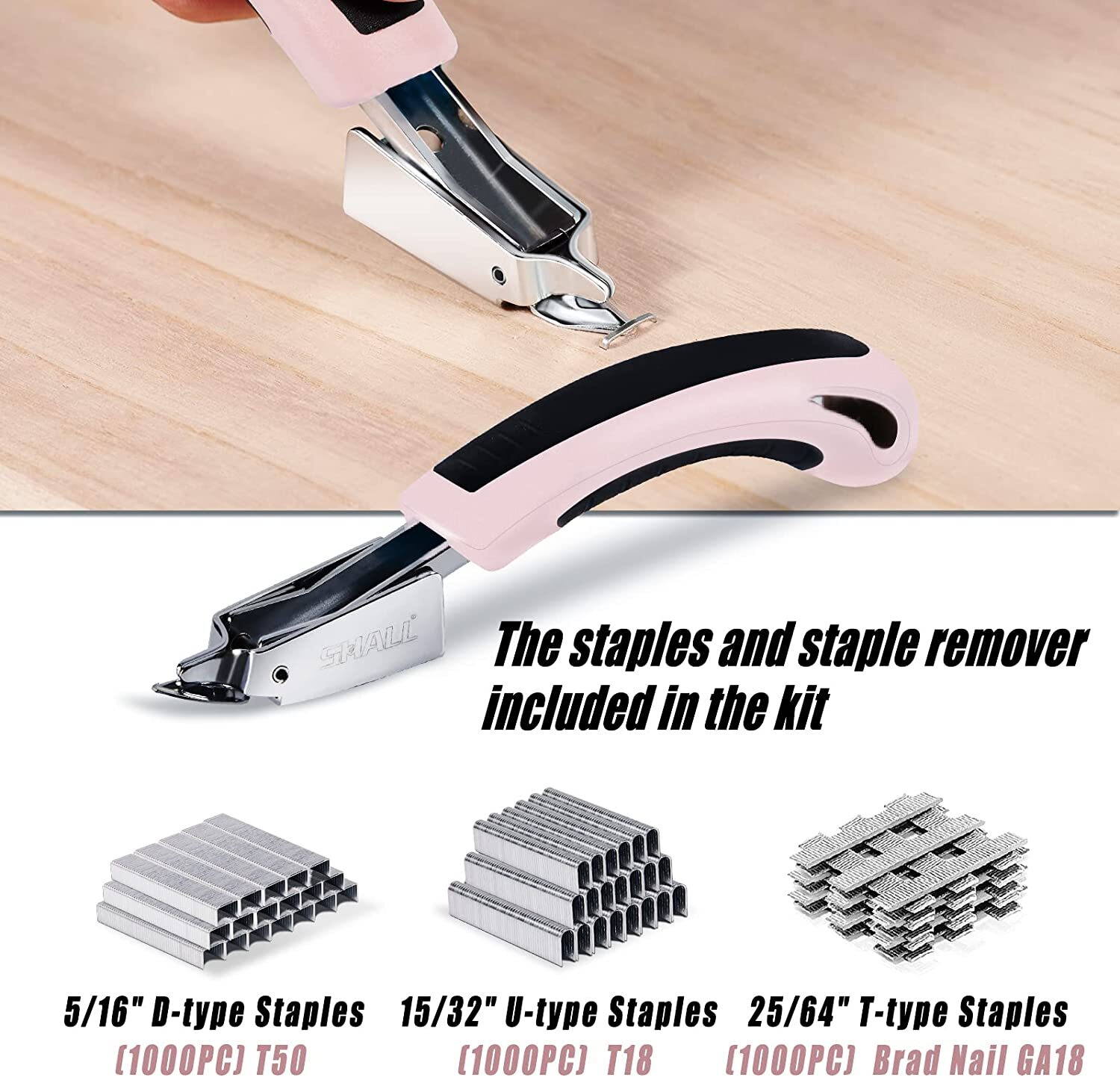 SHALL Heavy Duty 3 In 1 Hand Staple Gun Tacker With 3000 Staples Hand Tool Kit