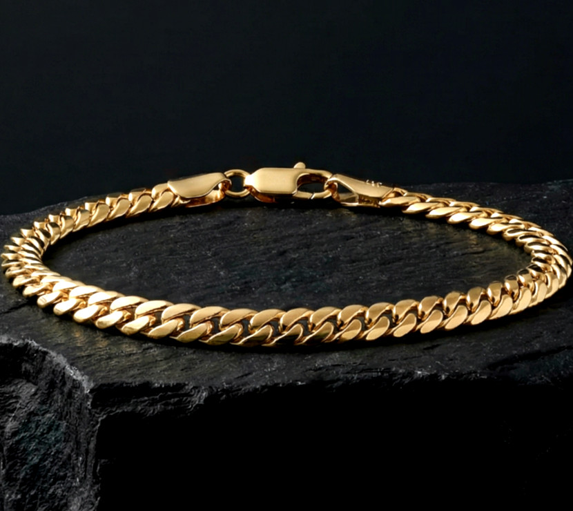 Heavy Men's 14k Gold Stamped Miami Cuban Link Bracelet 8" Inches 5MM