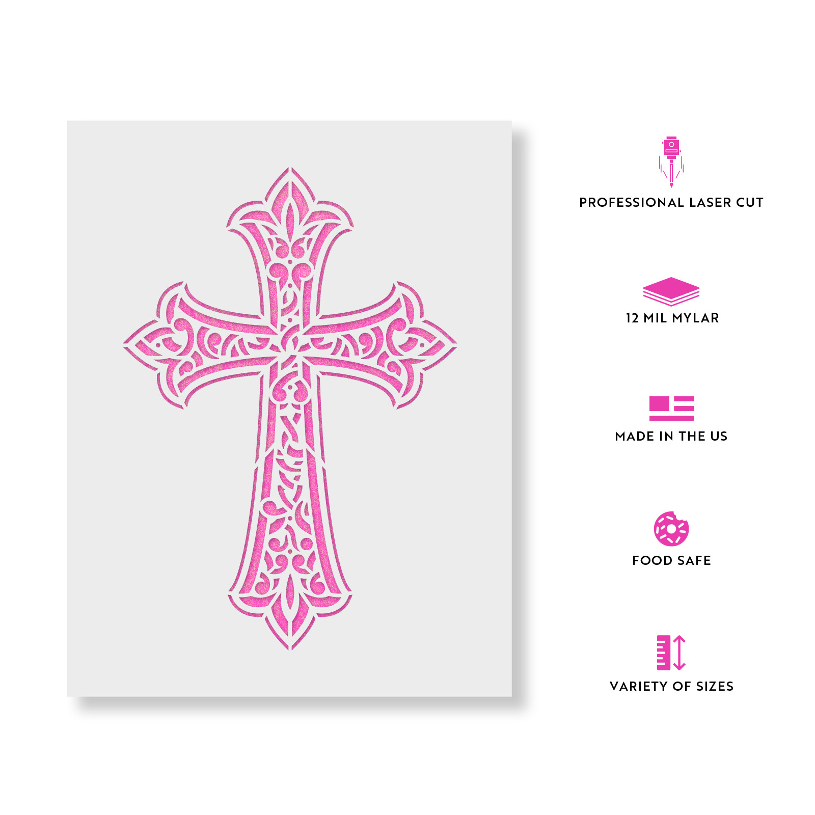 Cross Stencil - Durable & Reusable Mylar Stencils